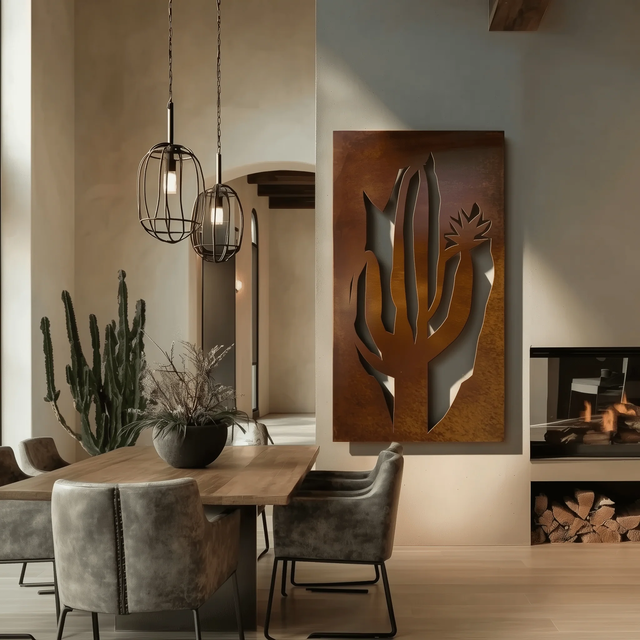 The Arizona Saguaro Cactus Blossom - Metal Wall Art - Oxide - Image 3