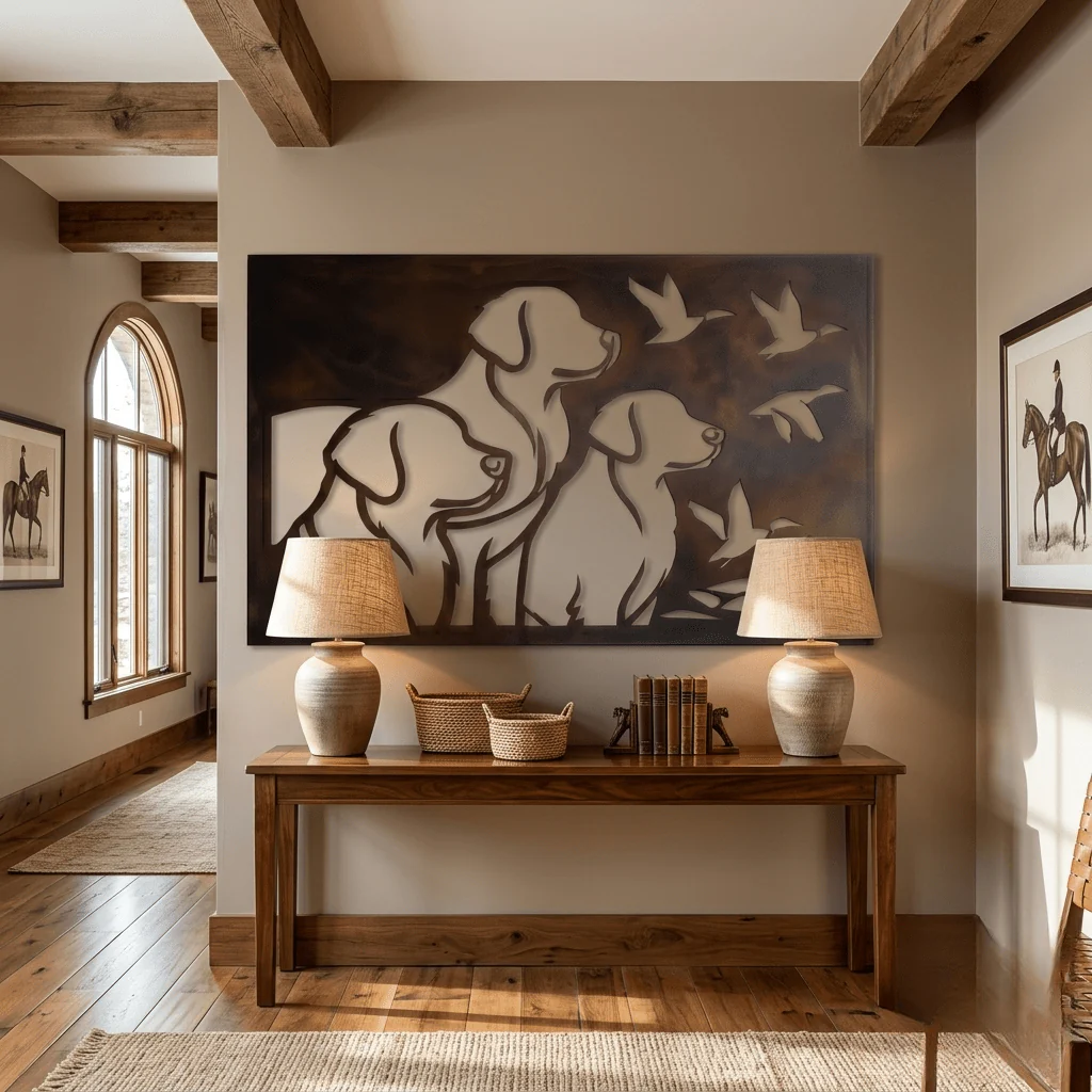The Autumn Retrieve - Metal Wall Art - Umber - Image 3