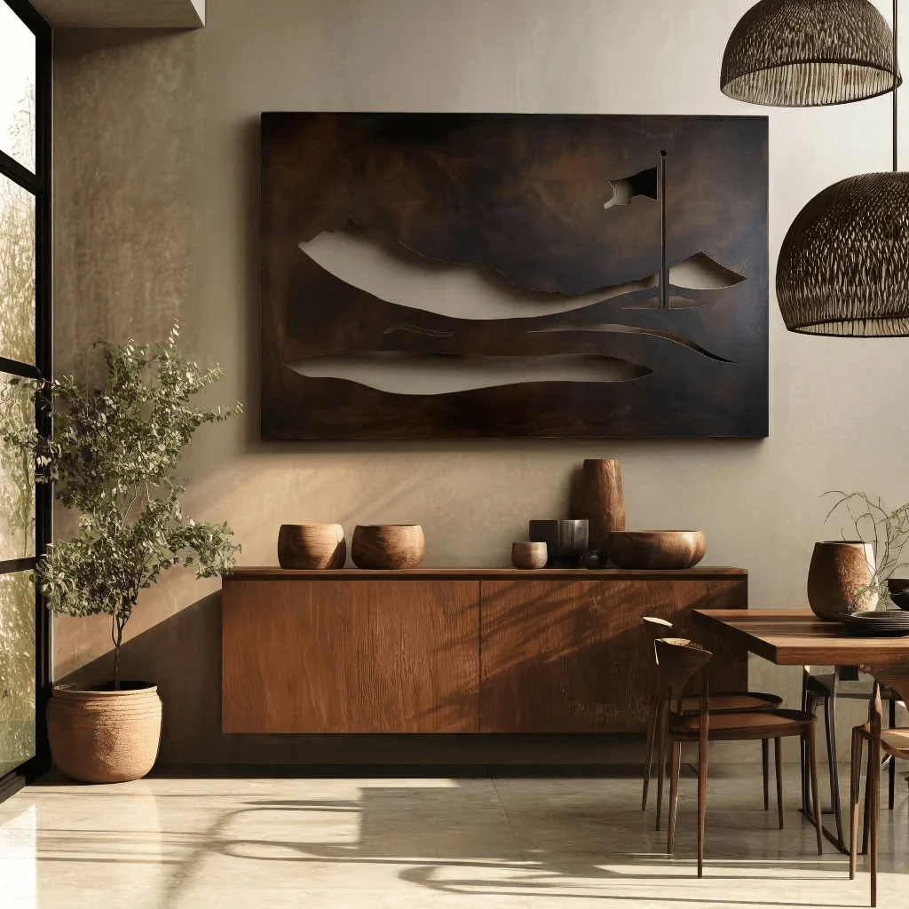 The Banner - Metal Wall Art - Umber