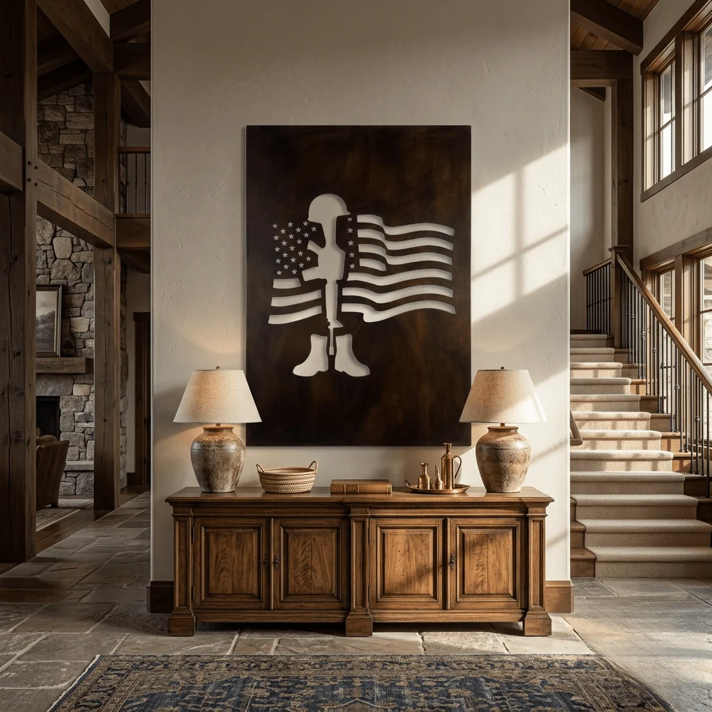 The Battle Cross - Metal Wall Art - Umber