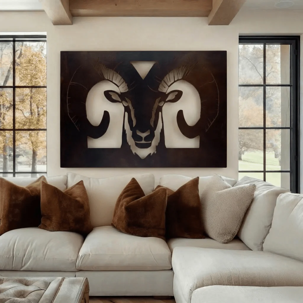 The Bighorn Sheep - Metal Wall Art - Umber