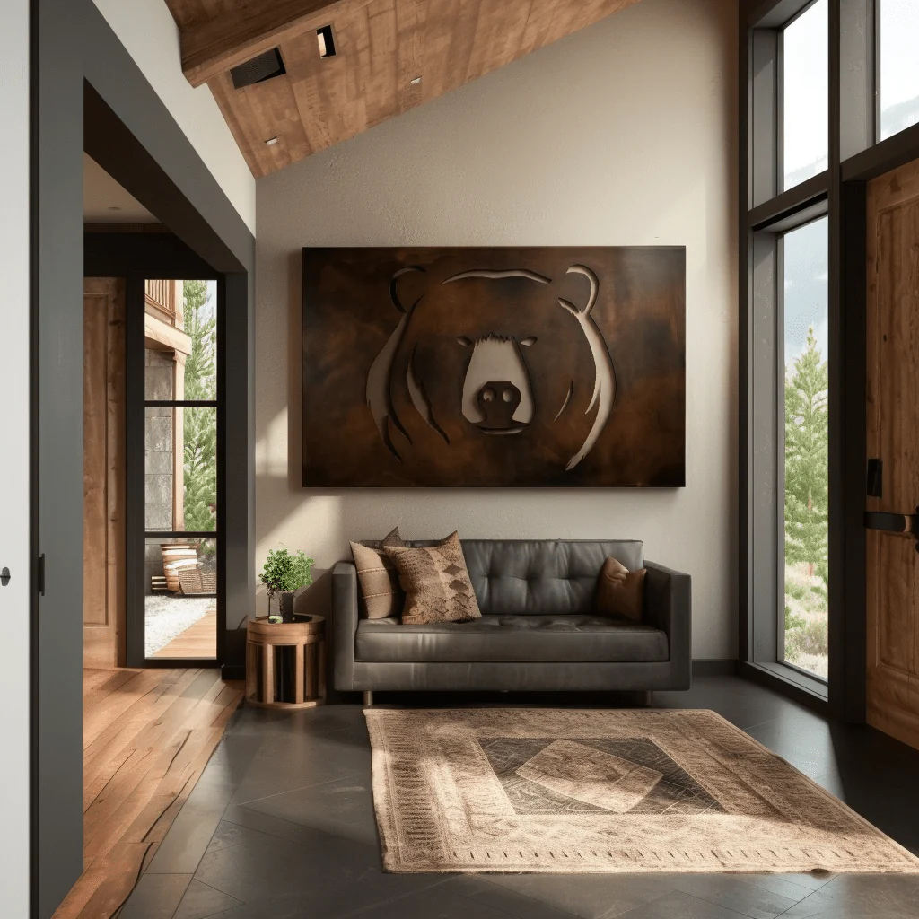 The Black Bear - Metal Wall Art - Umber