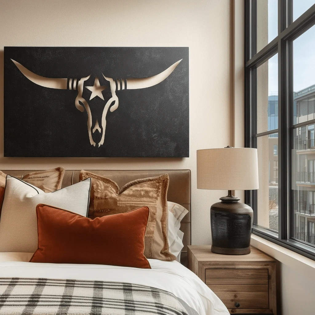 The Black Lone Star Longhorn - Metal Wall Art - Forge