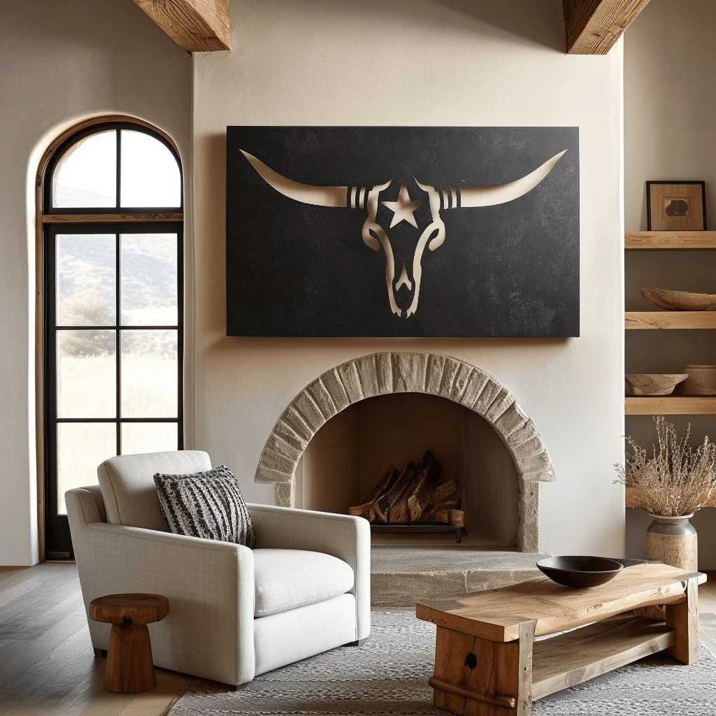 The Black Lone Star Longhorn - Metal Wall Art - Forge - Image 3