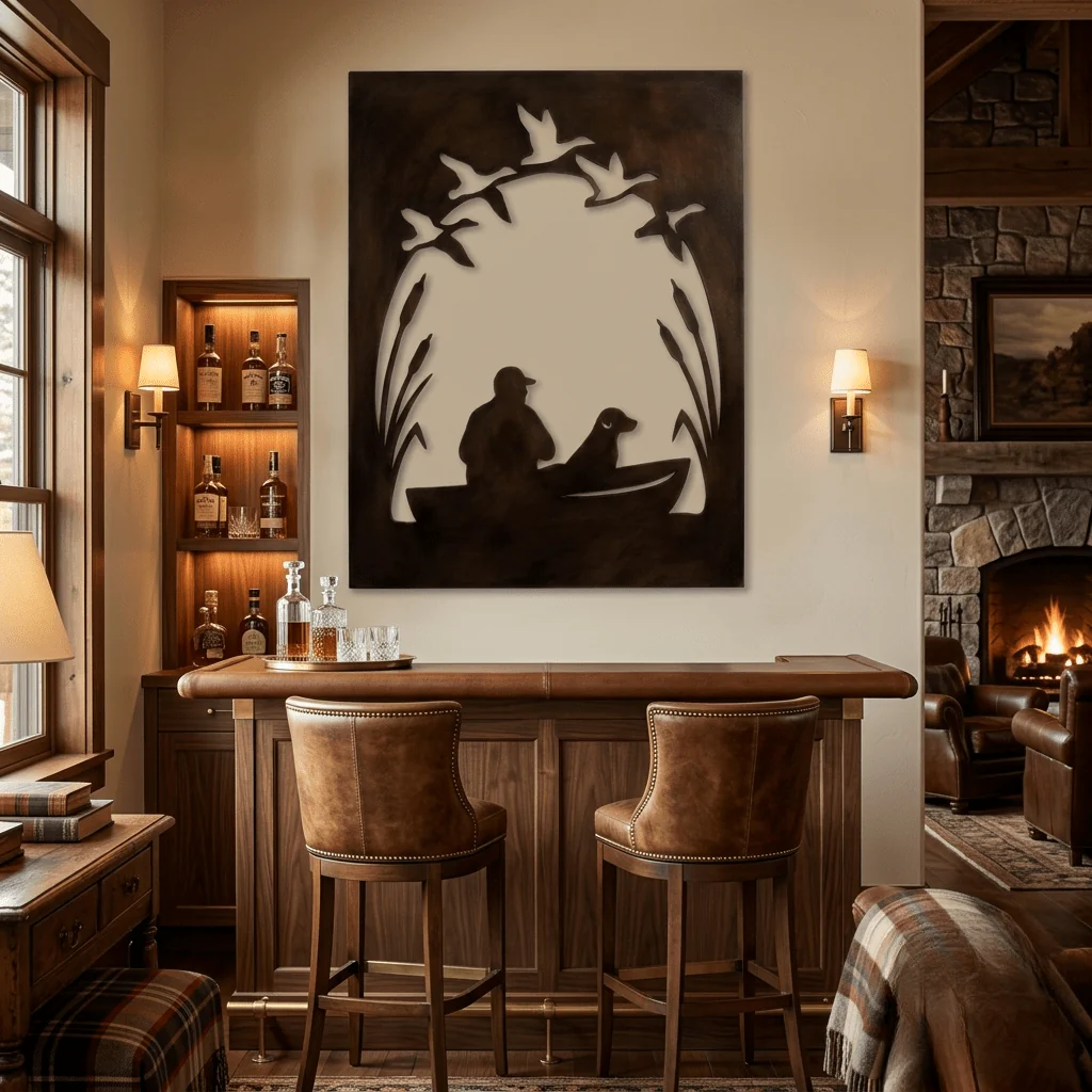 The Boat Hunt - Metal Wall Art - Umber