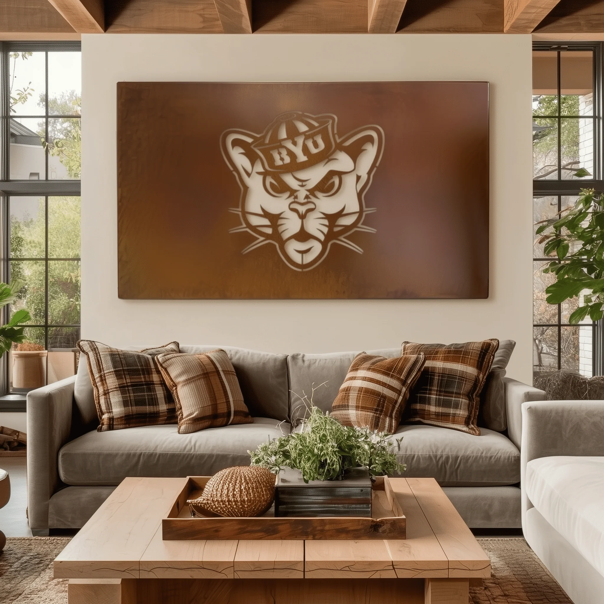 The BYU Cat- Metal Wall Art - Landscape - Oxide - Image 2