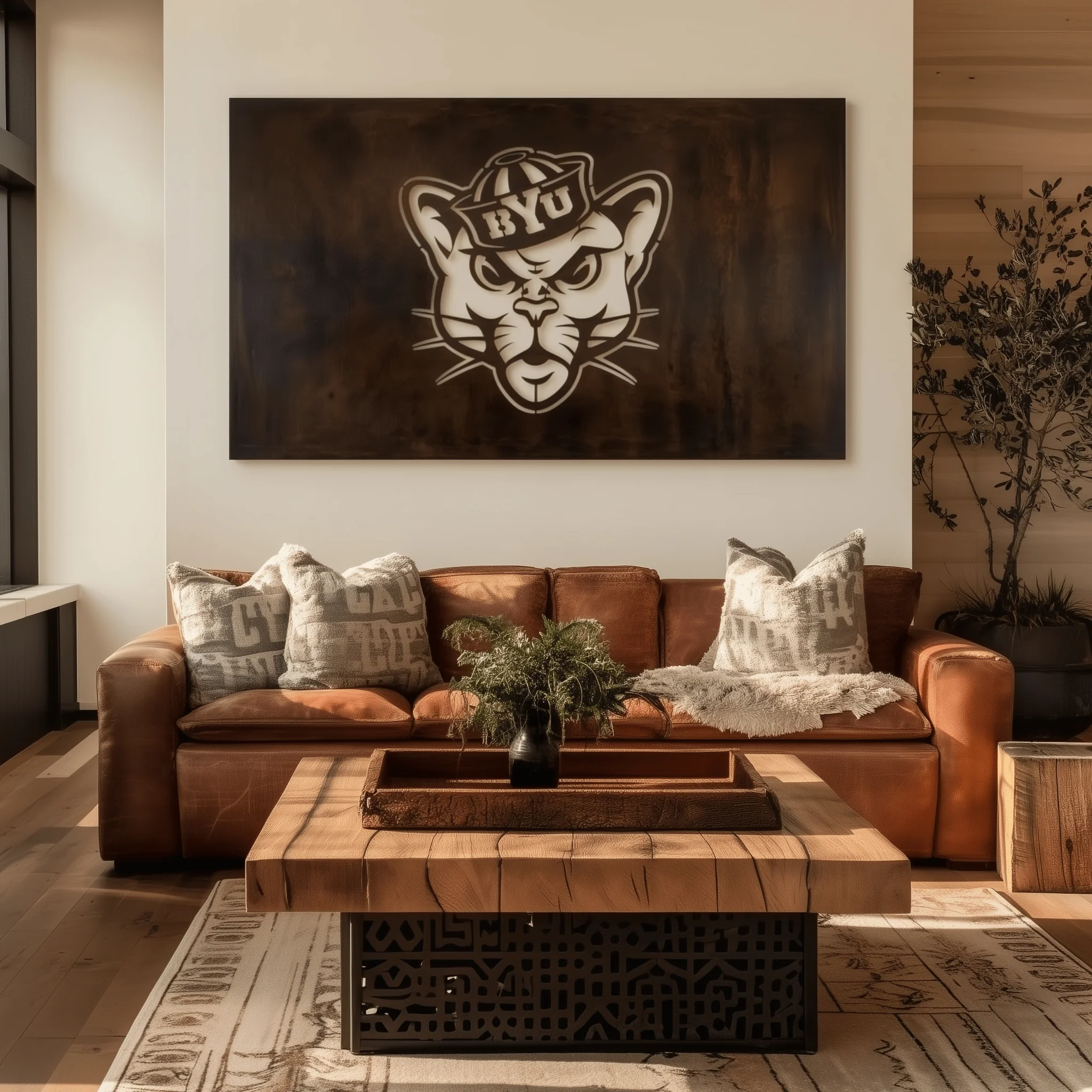 The BYU Cat- Metal Wall Art - Landscape - Umber - Image 3