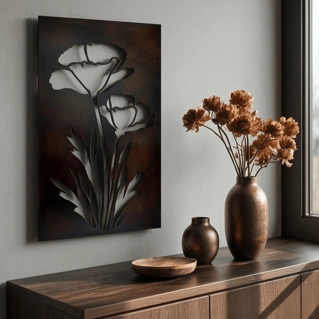 The California Poppy - Metal Wall Art - Umber
