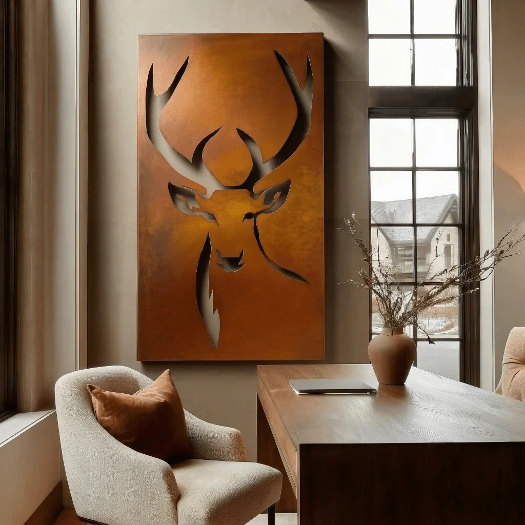 The Caribou - Metal Wall Art - Oxide