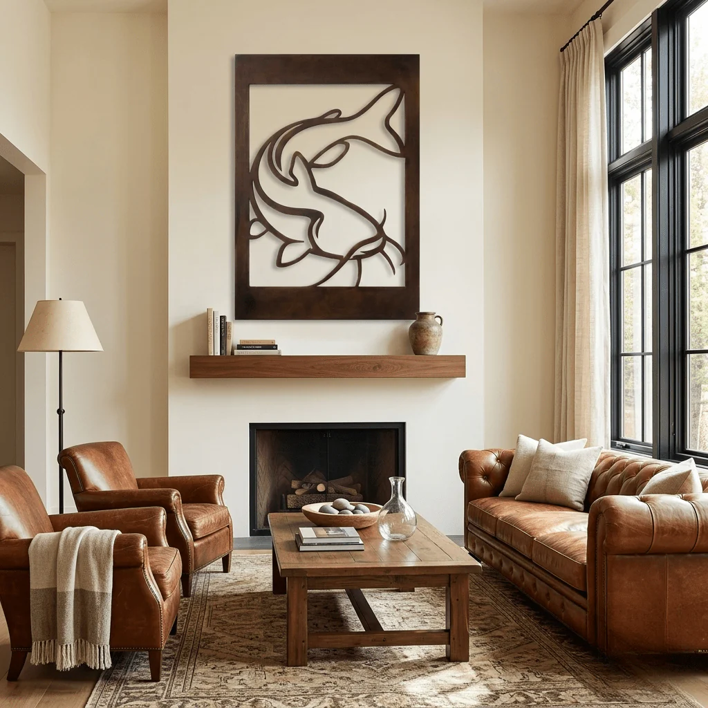 The Channel Cat - Metal Wall Art - Umber