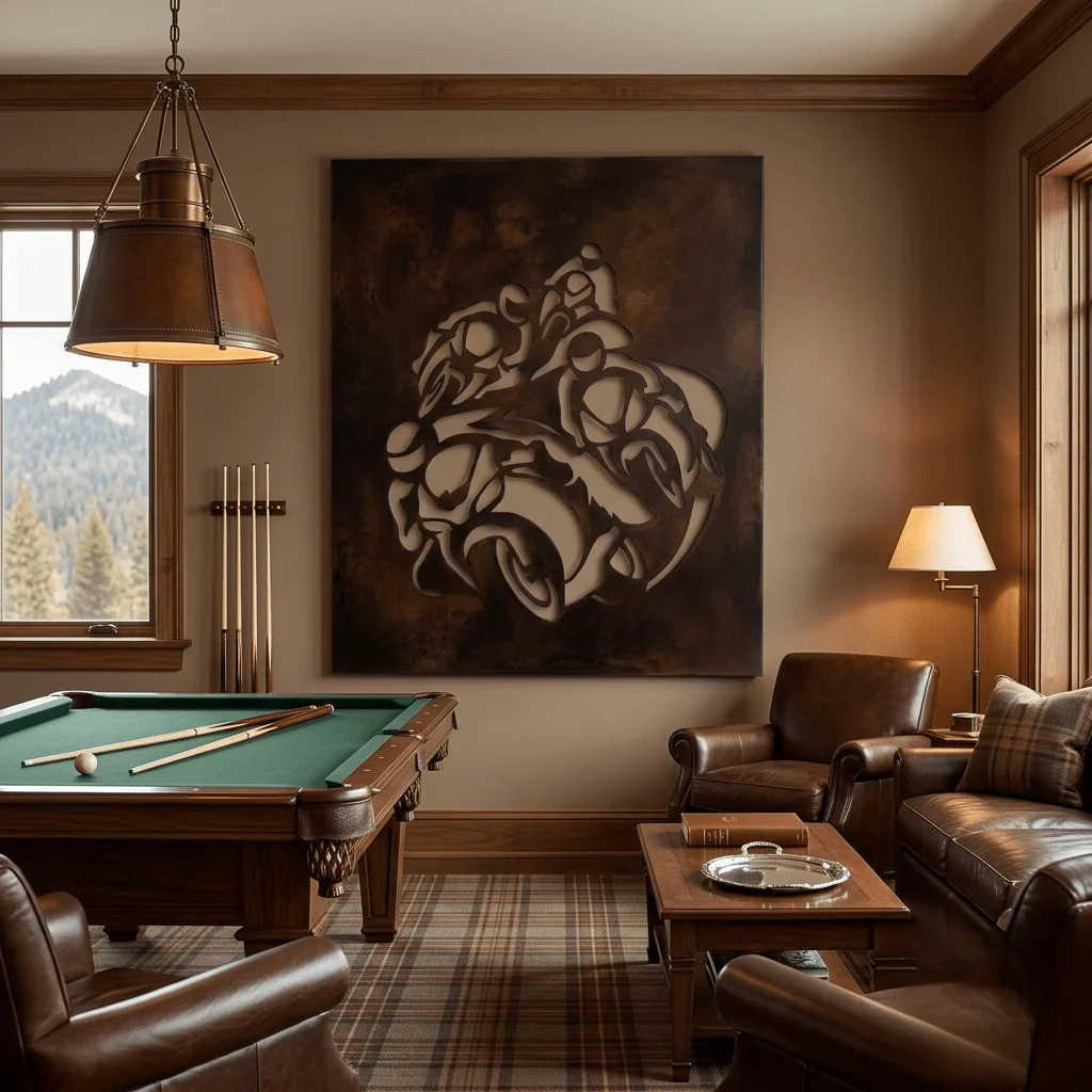 The Chase - Metal Wall Art - Umber