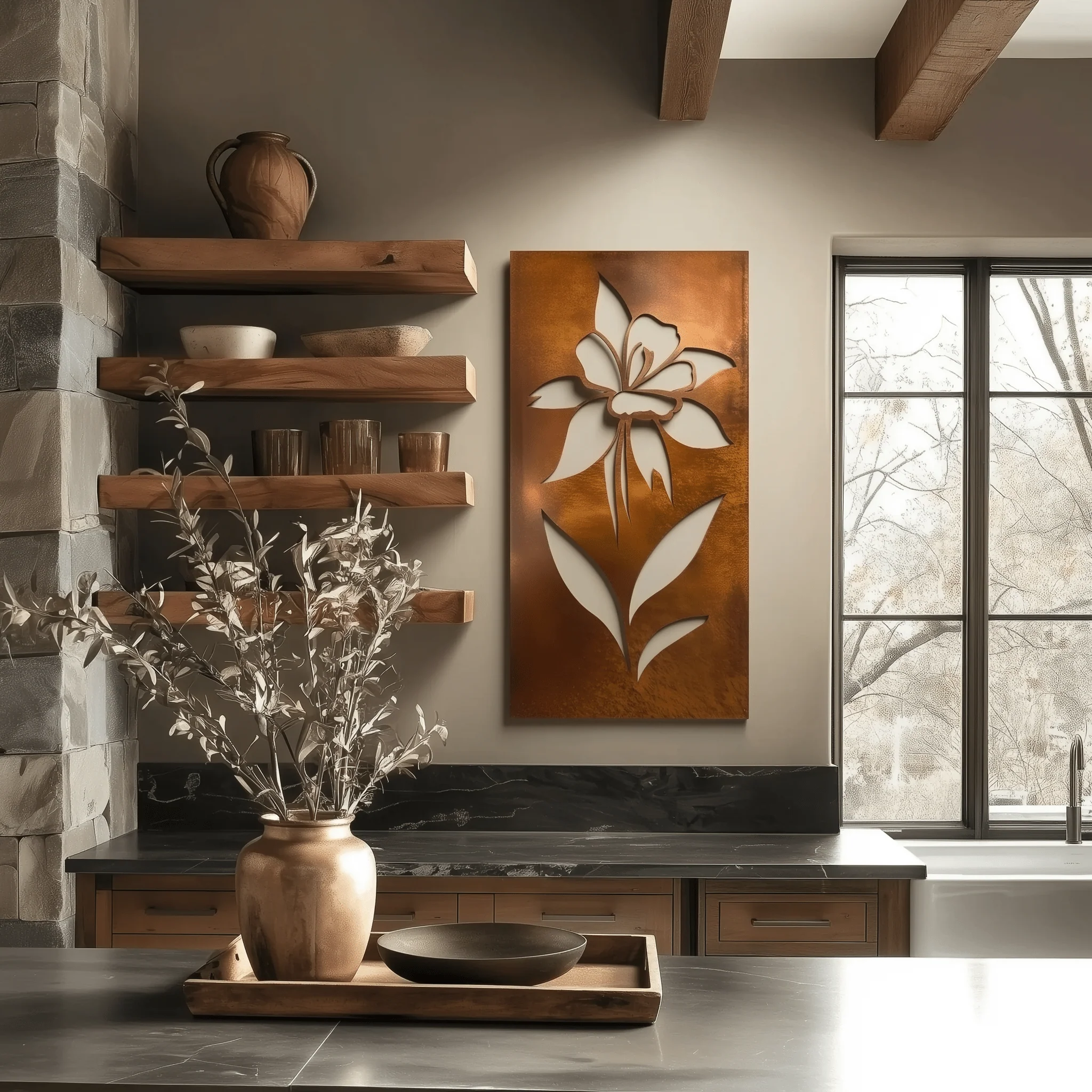 The Colorado Rocky Mountain Columbine - Metal Wall Art - Oxide