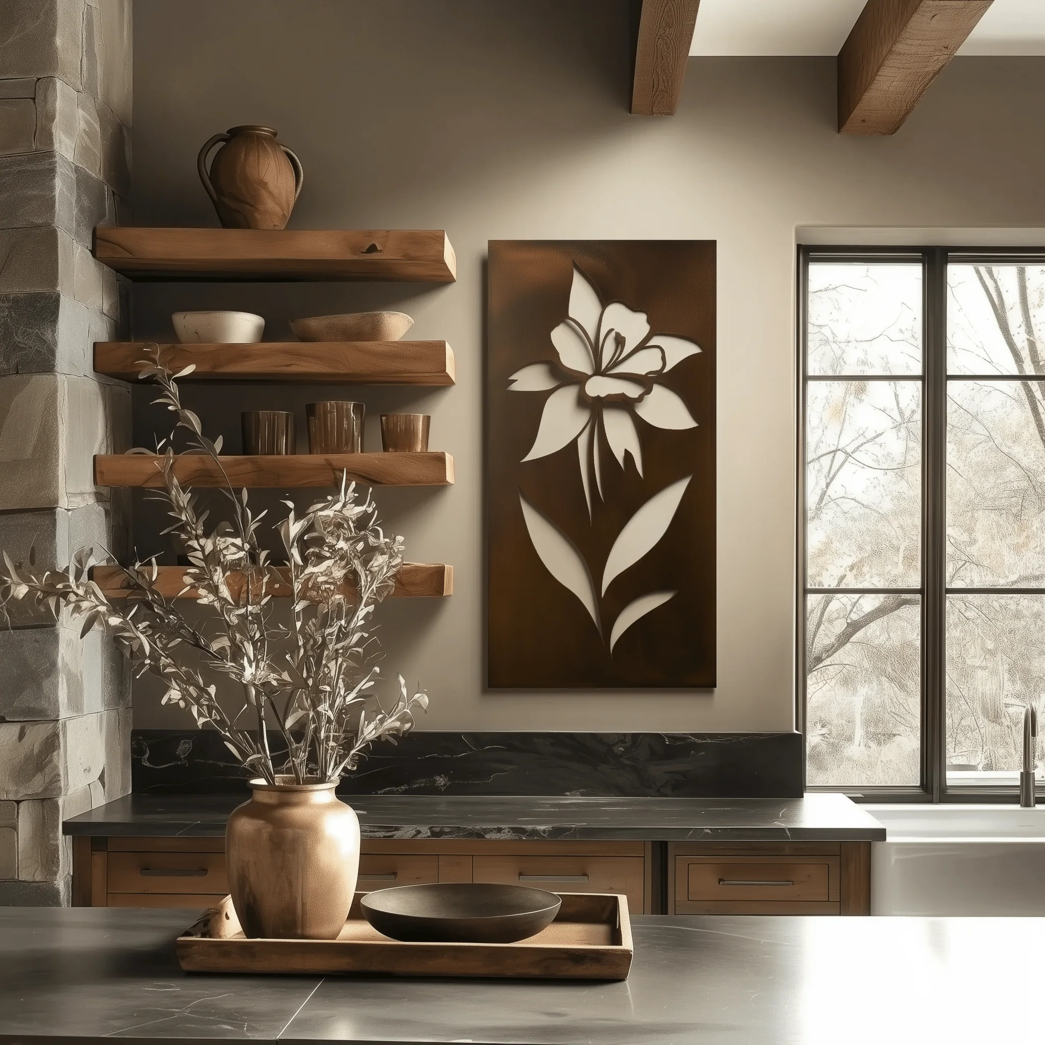 The Colorado Rocky Mountain Columbine - Metal Wall Art - Umber