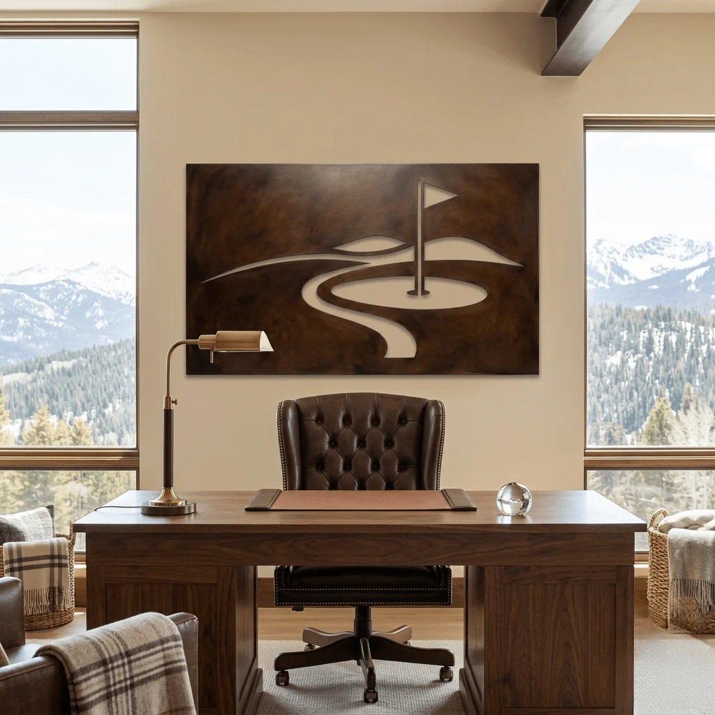 The Course Record - Metal Wall Art - Umber