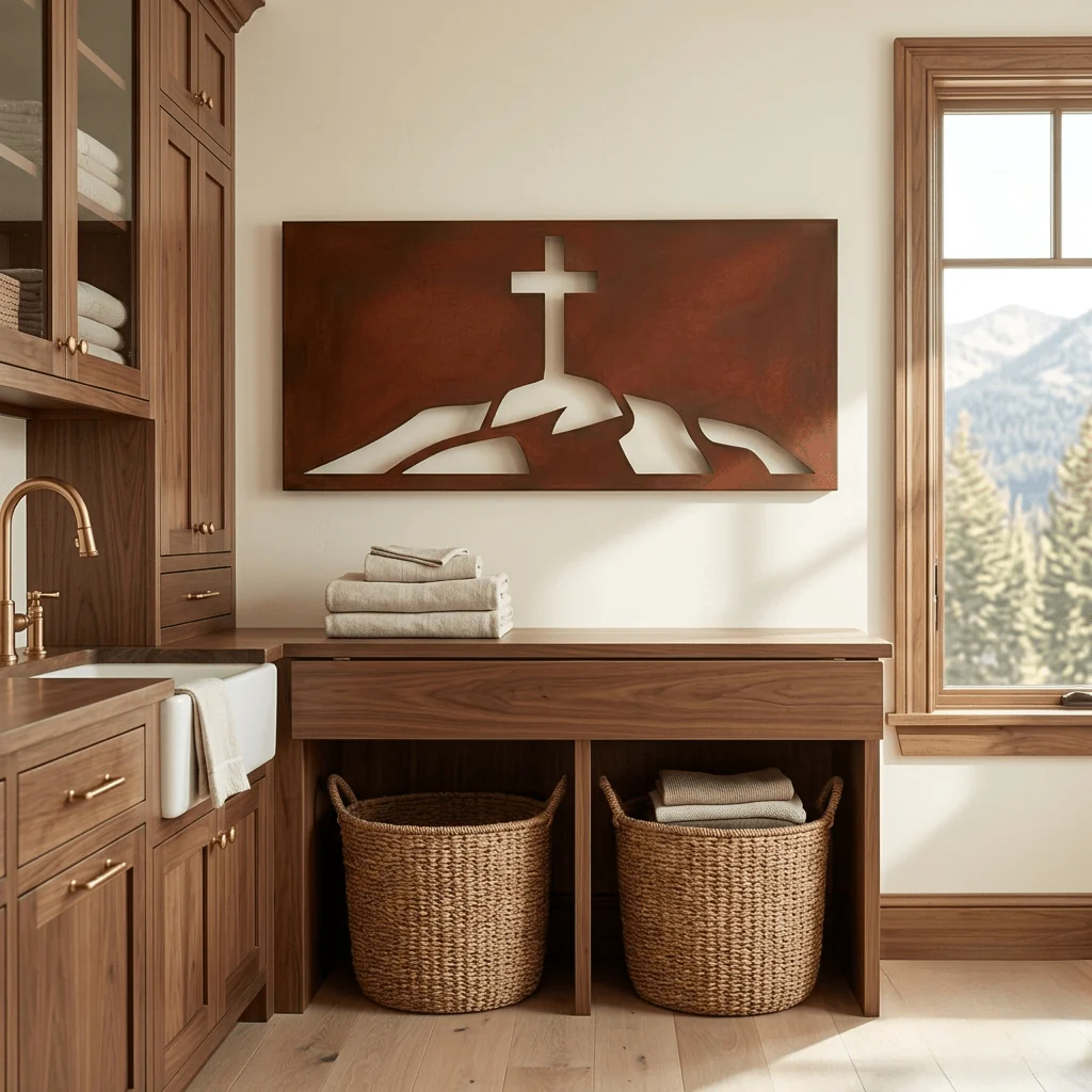 The Cross on the Hill - Metal Wall Art - Oxide - Image 2