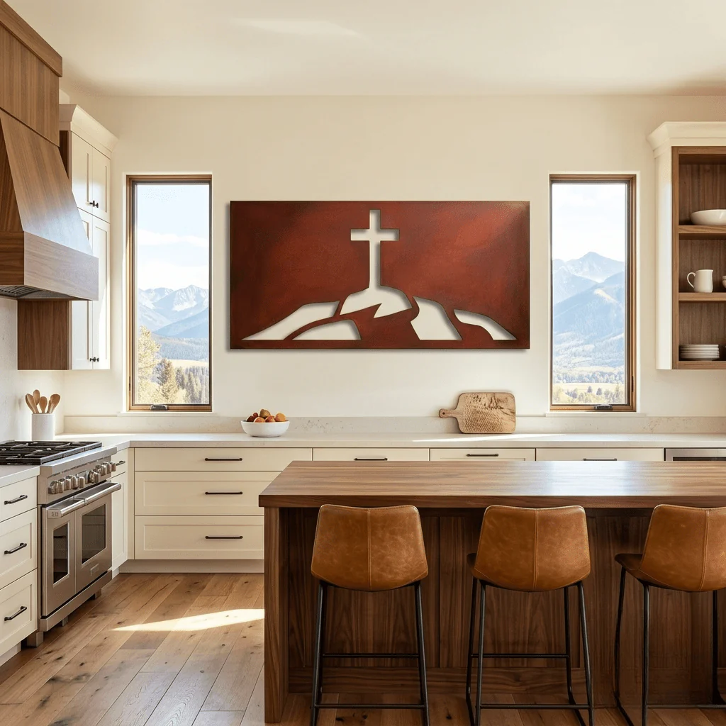 The Cross on the Hill - Metal Wall Art - Oxide - Image 3