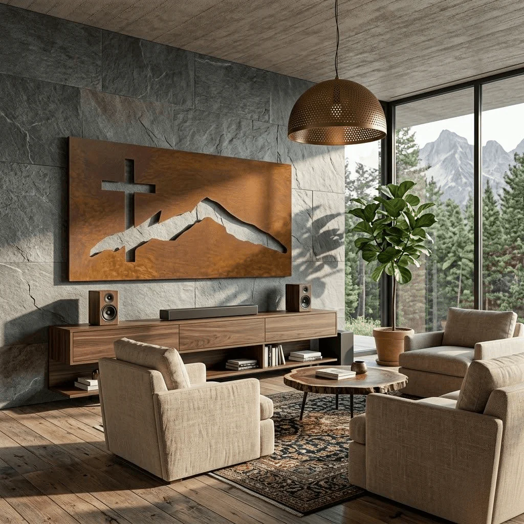 The Crossline - Metal Wall Art - Oxide