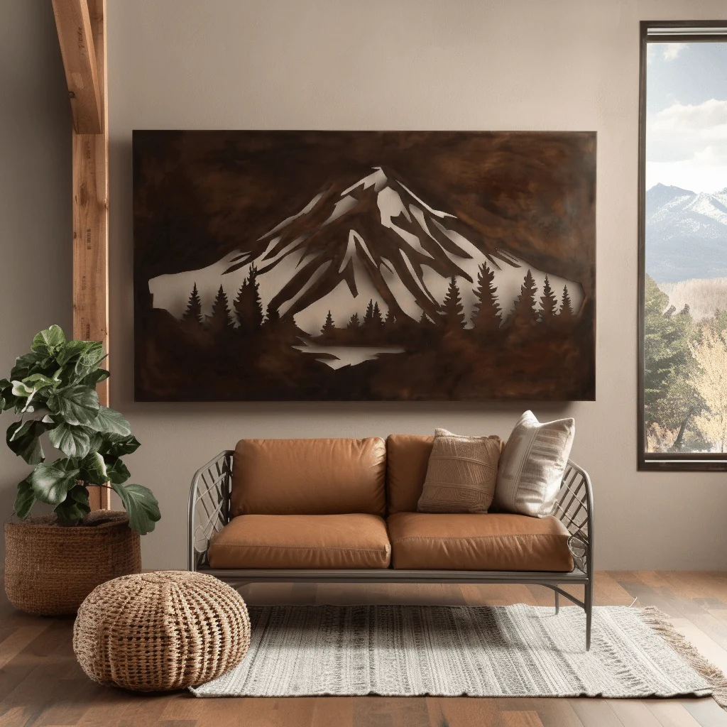 The Denali - Metal Wall Art - Umber - Image 2