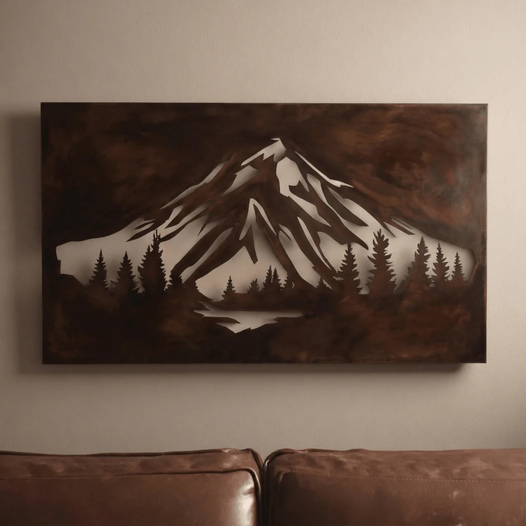 The Denali - Metal Wall Art - Umber - Image 3