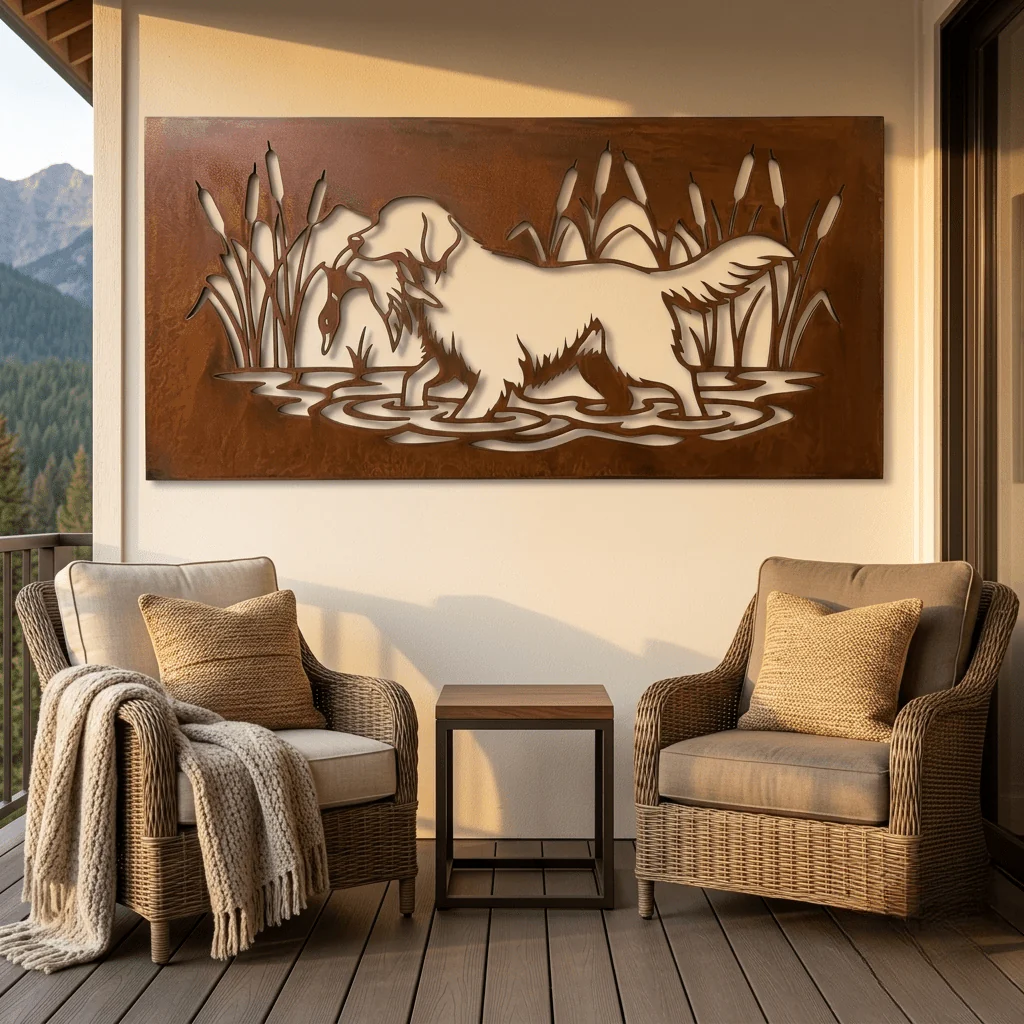 The Duck Dog - Metal Wall Art - Oxide