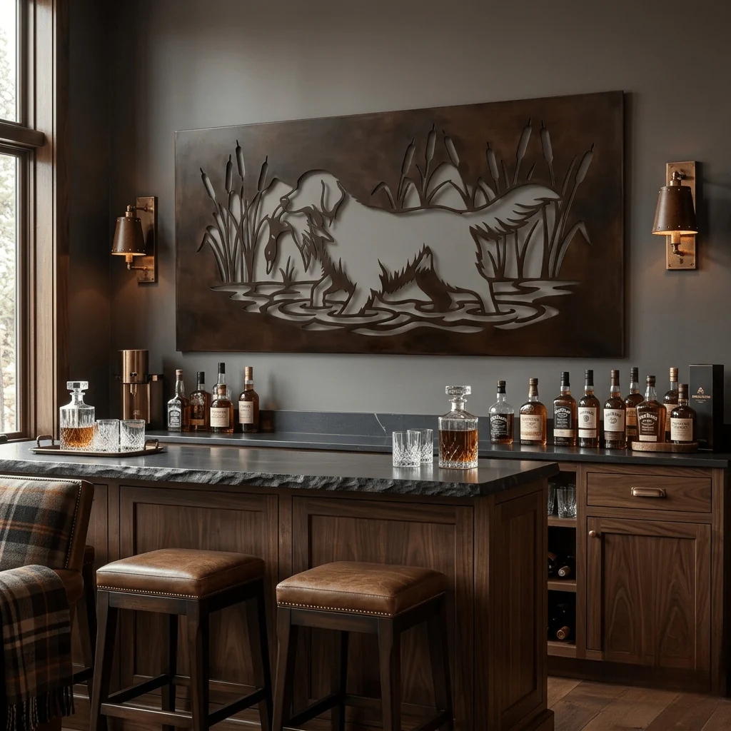 The Duck Dog - Metal Wall Art - Umber
