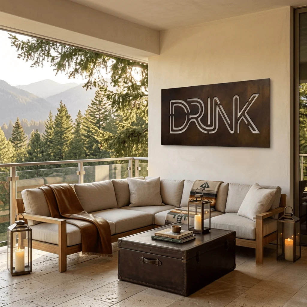 The Drink - Metal Wall Art - Umber