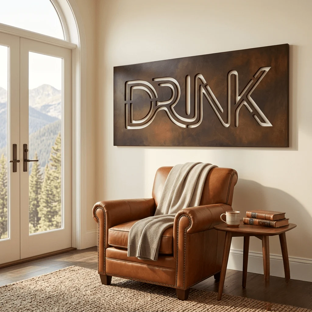 The Drink - Metal Wall Art - Umber - Image 2