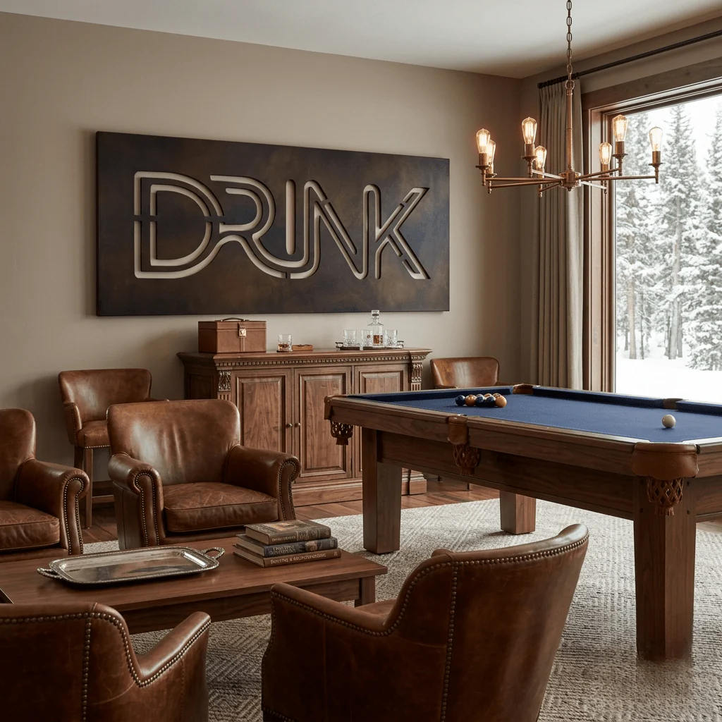The Drink - Metal Wall Art - Umber - Image 3