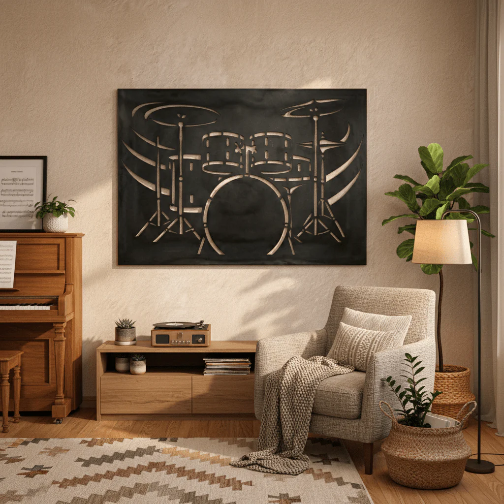 The Drum Kit - Metal Wall Art - Forge - Image 3