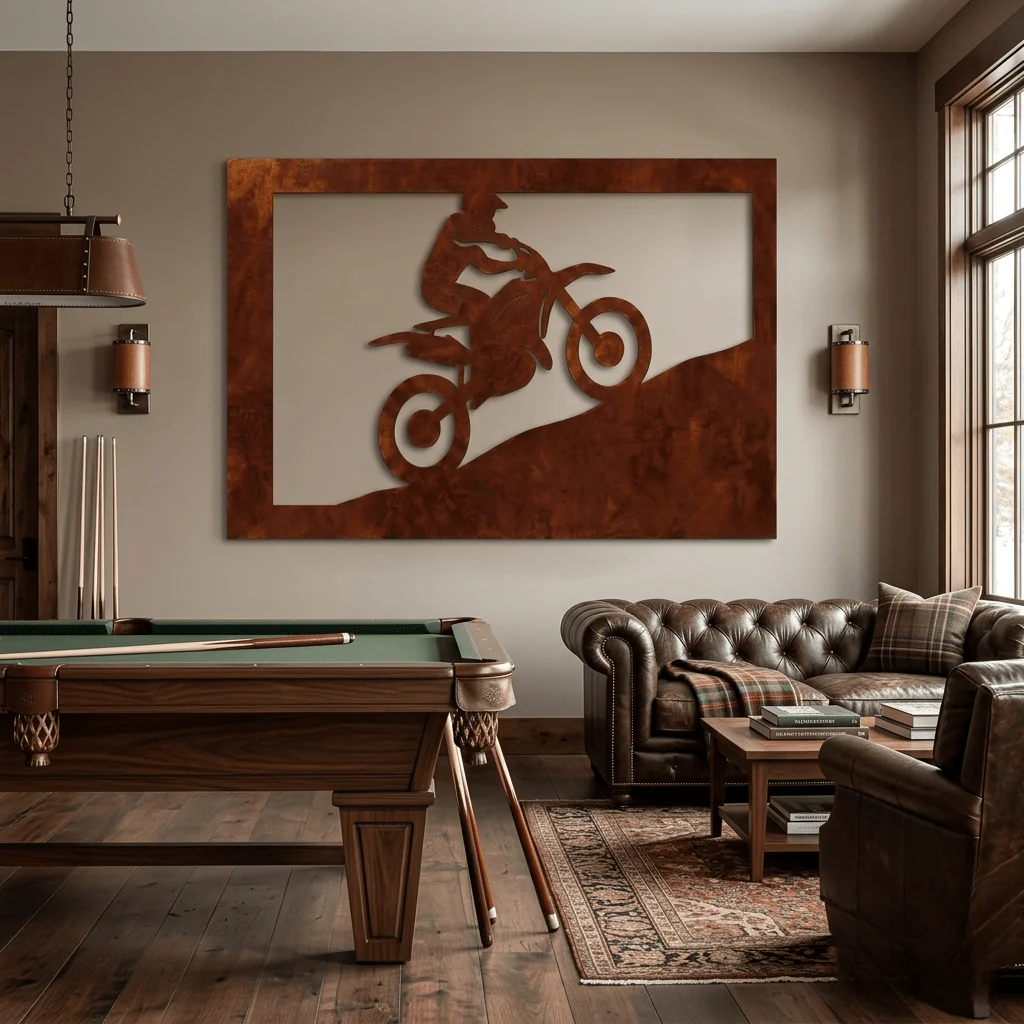 The Dustline Rider - Metal Wall Art - Oxide