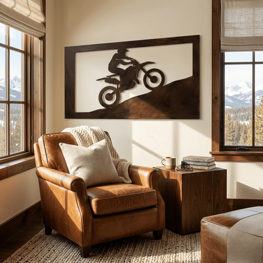 The Dustline Rider - Metal Wall Art - Umber
