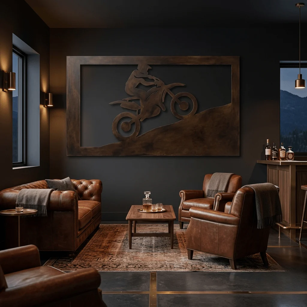 The Dustline Rider - Metal Wall Art - Umber - Image 2