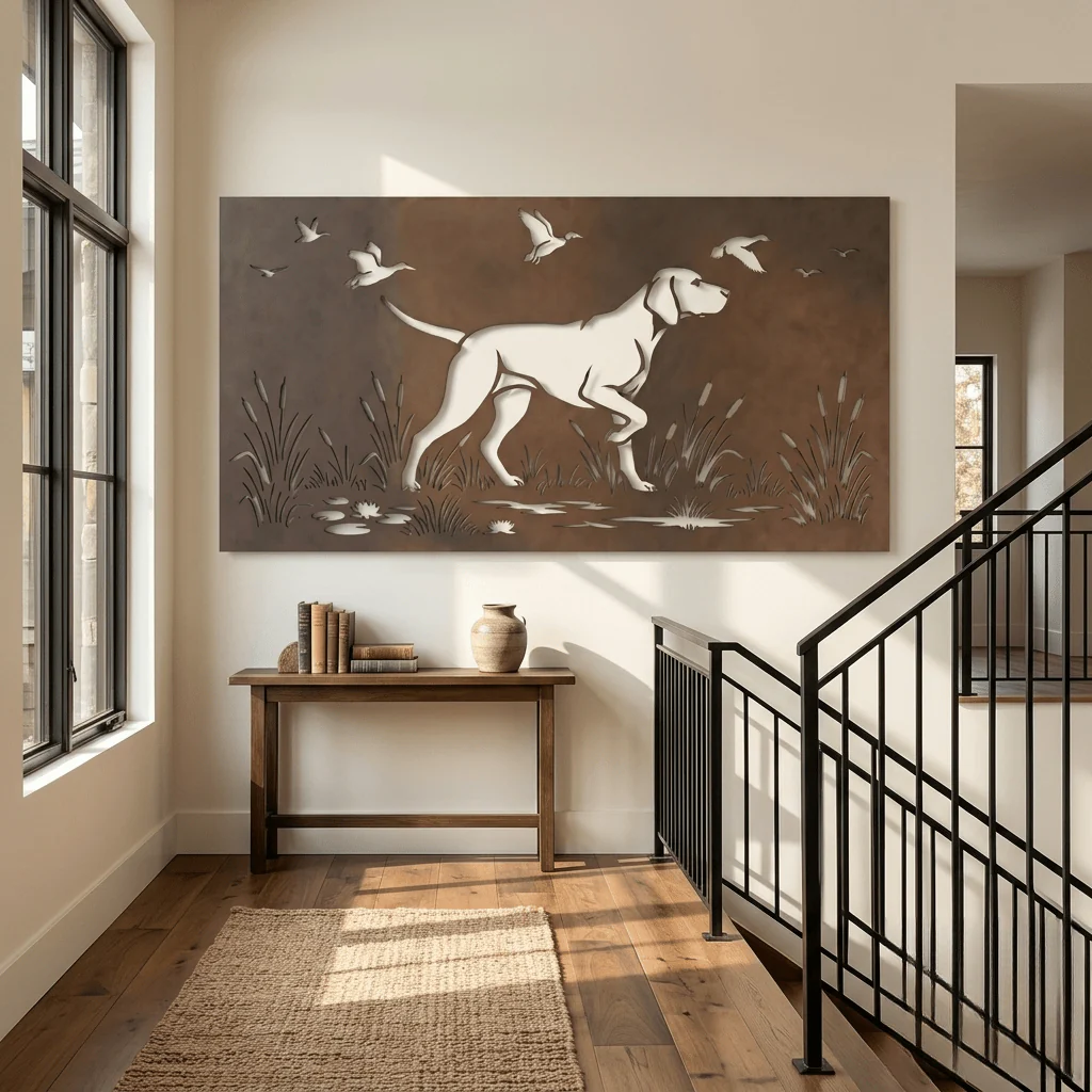 The English Pointer - Metal Wall Art - Umber