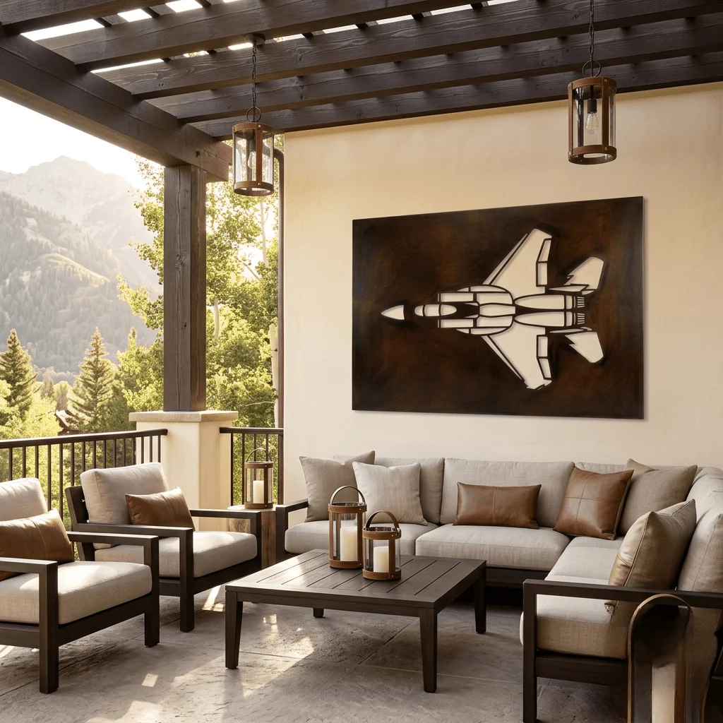 The F22 Raptor - Metal Wall Art - Umber