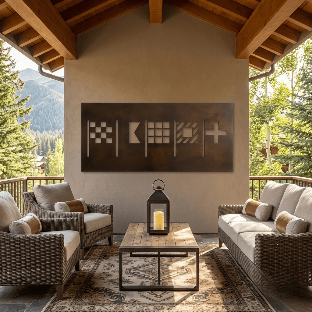 The Flag Code - Metal Wall Art - Umber
