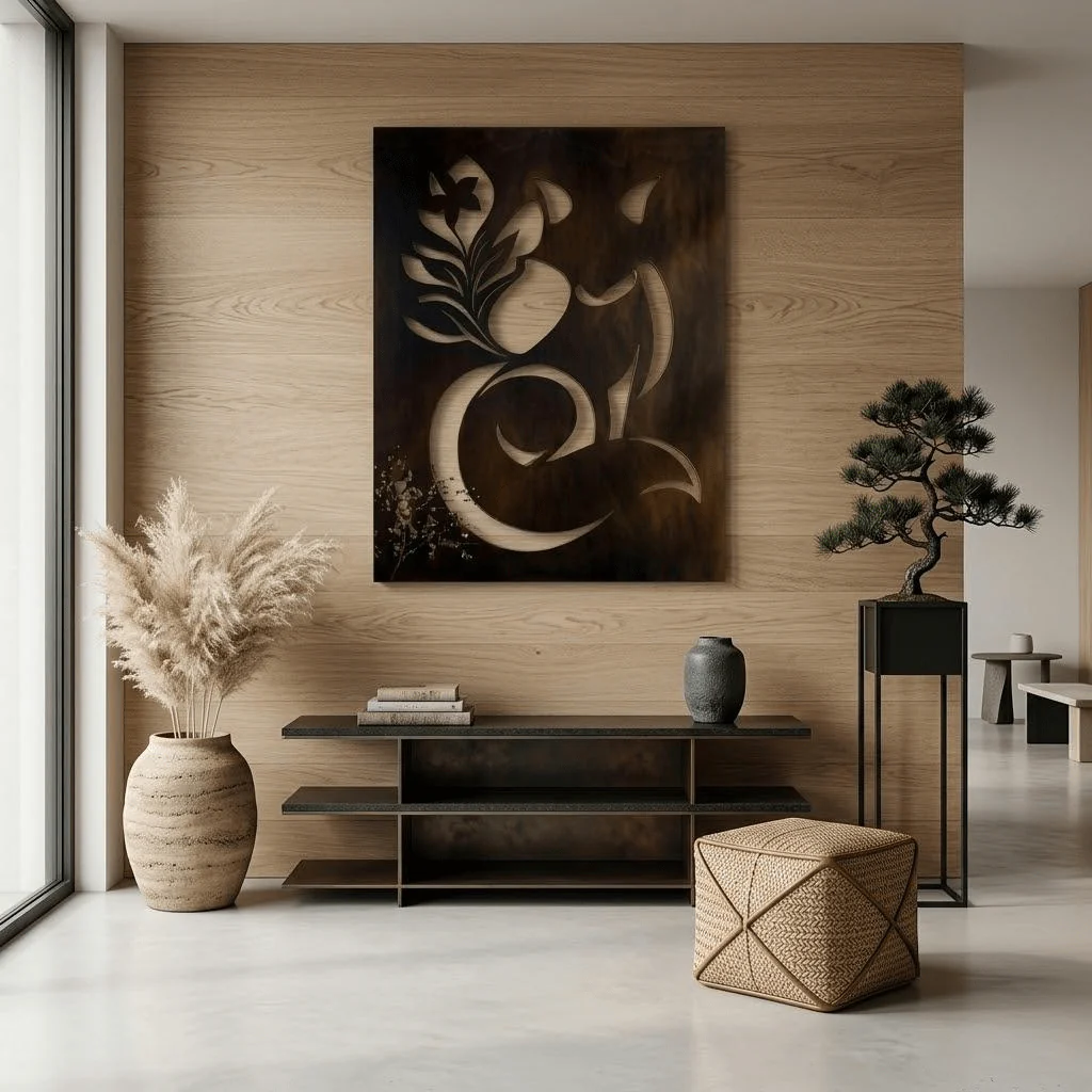 The Floral Fox - Metal Wall Art - Umber