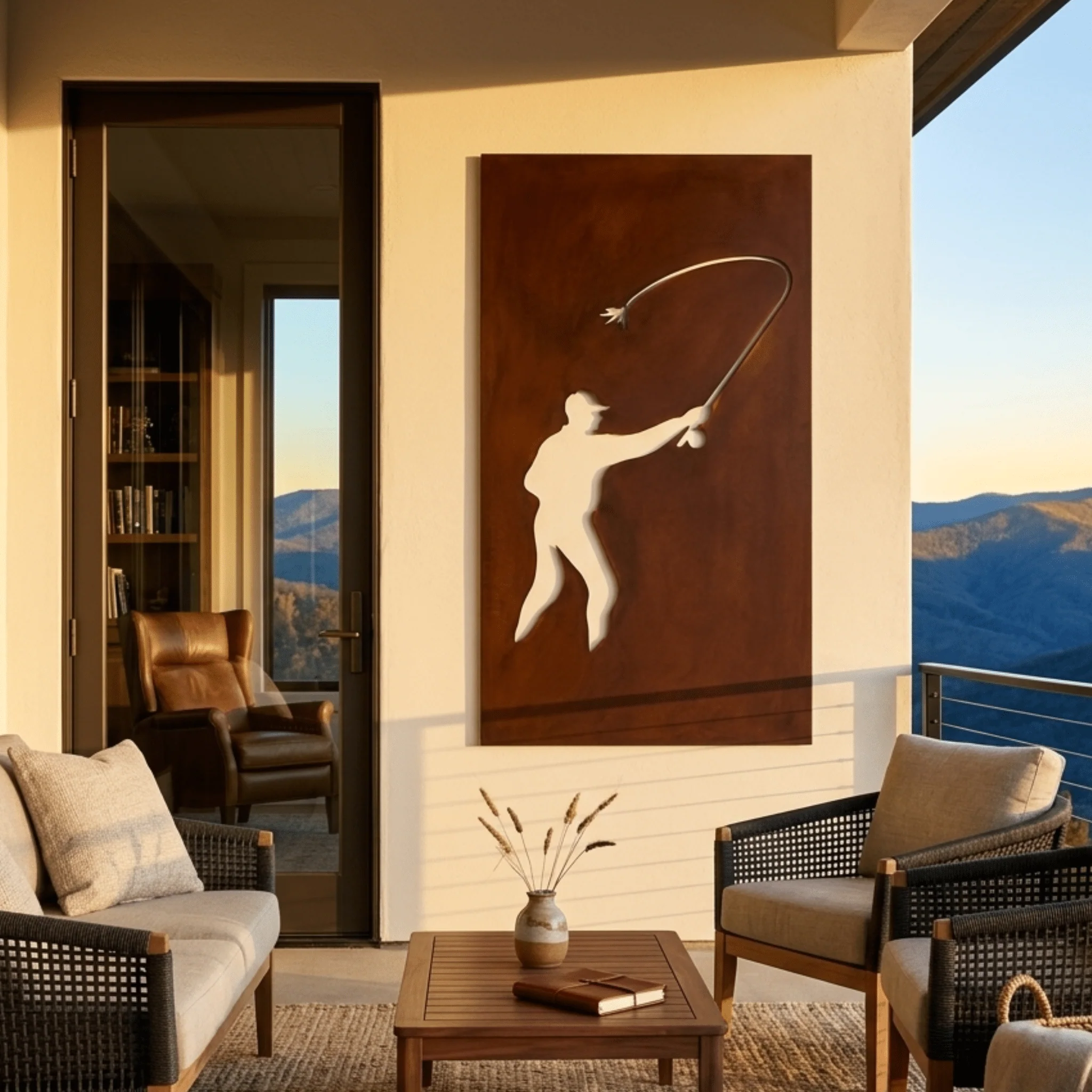The Fly Angler - Metal Wall Art - Oxide - Image 3