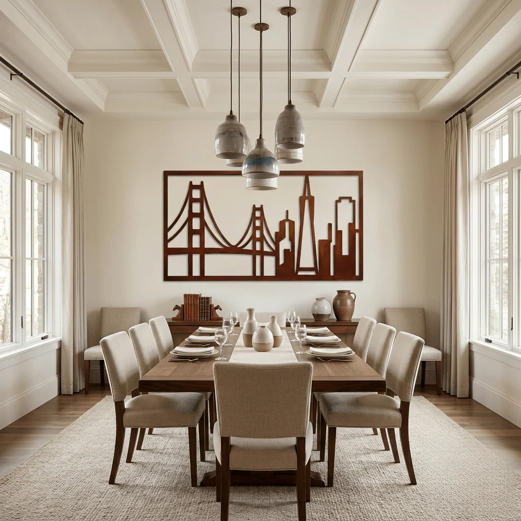 The Golden City Skyline - Metal Wall Art - Oxide - Image 2