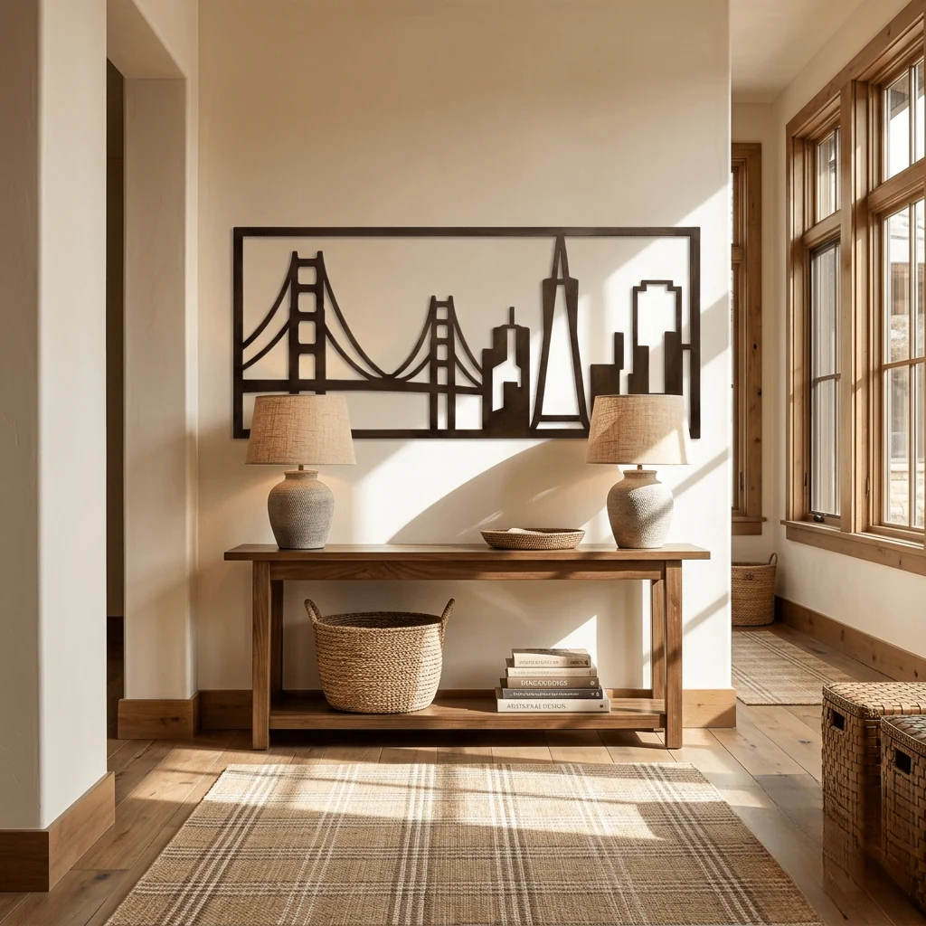 The Golden City Skyline - Metal Wall Art - Umber