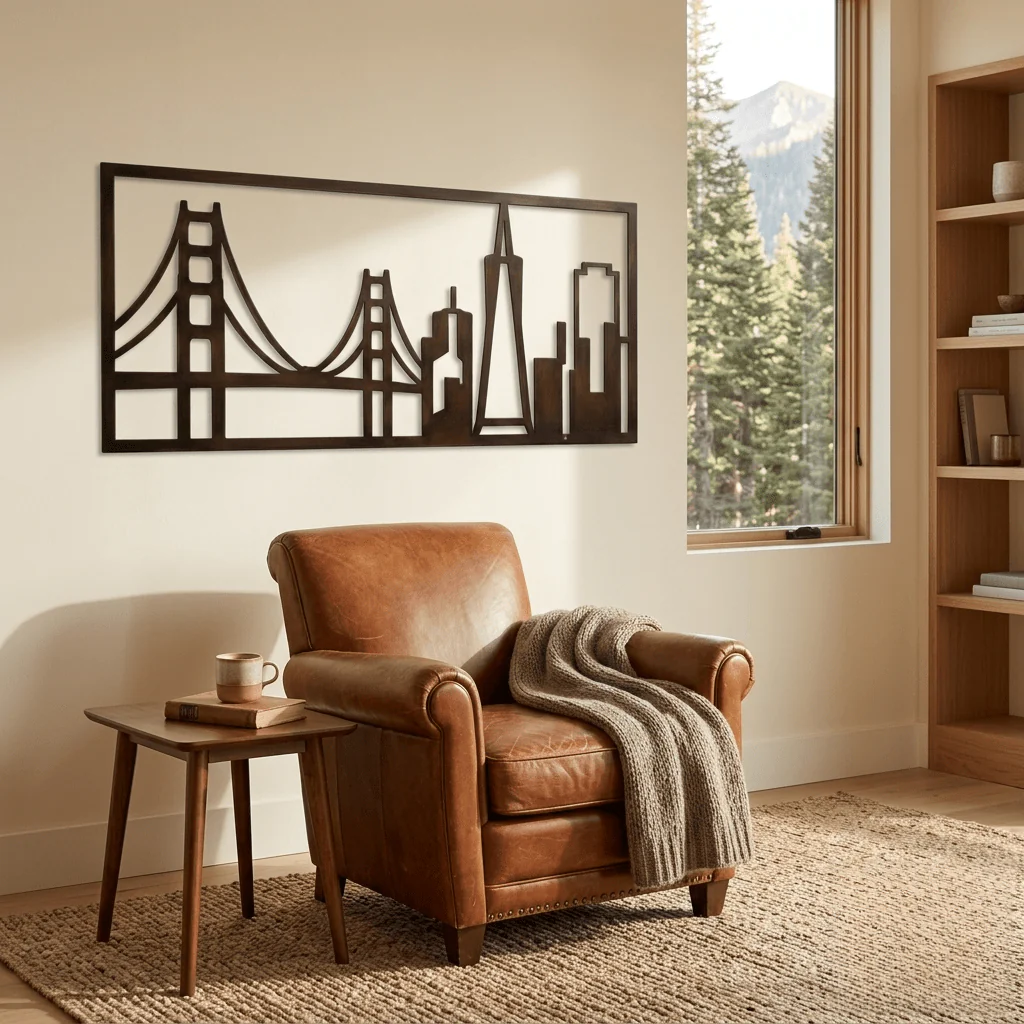 The Golden City Skyline - Metal Wall Art - Umber - Image 2