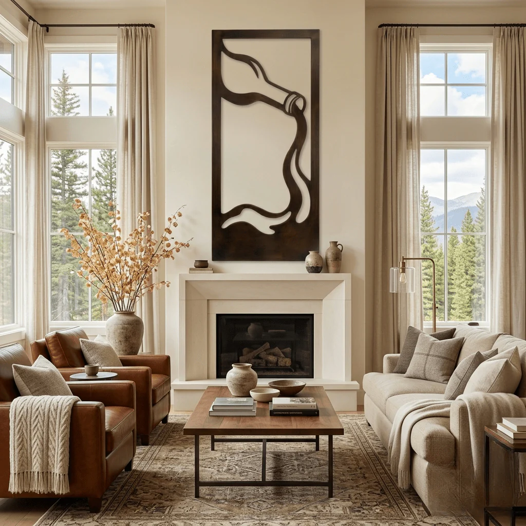 The Heavy Pour - Metal Wall Art - Umber