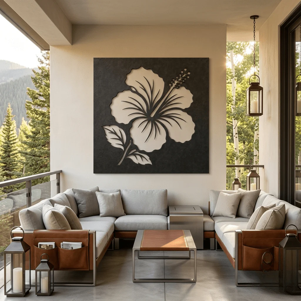 The Hibiscus - Metal Wall Art - Forge