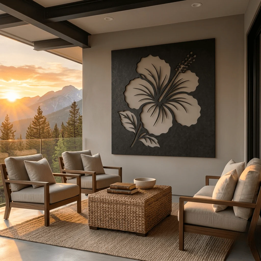 The Hibiscus - Metal Wall Art - Forge - Image 3