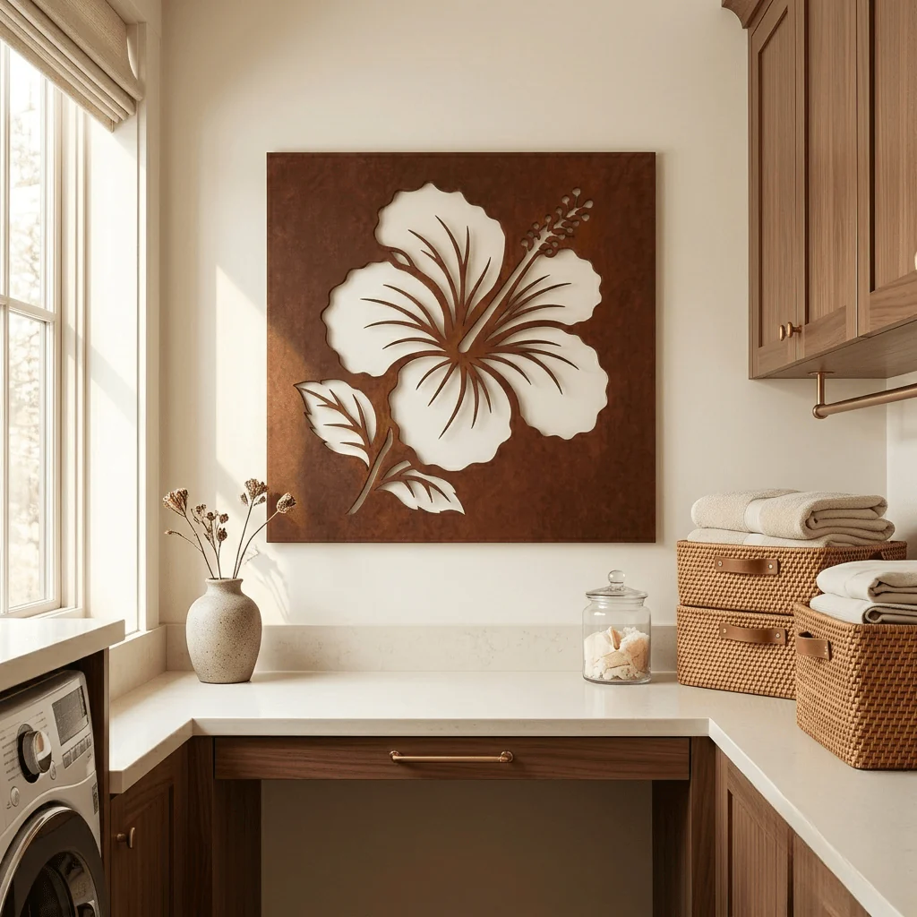 The Hibiscus - Metal Wall Art - Oxide
