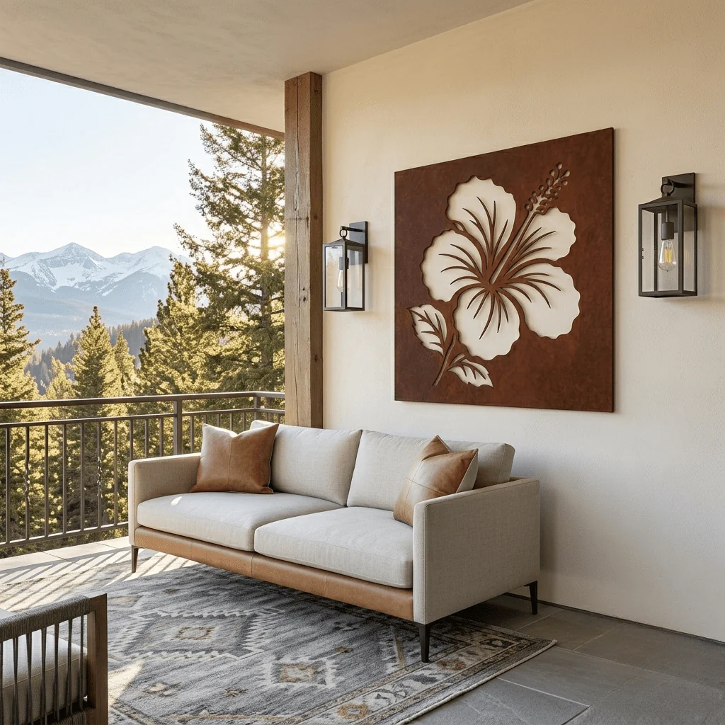 The Hibiscus - Metal Wall Art - Oxide - Image 2