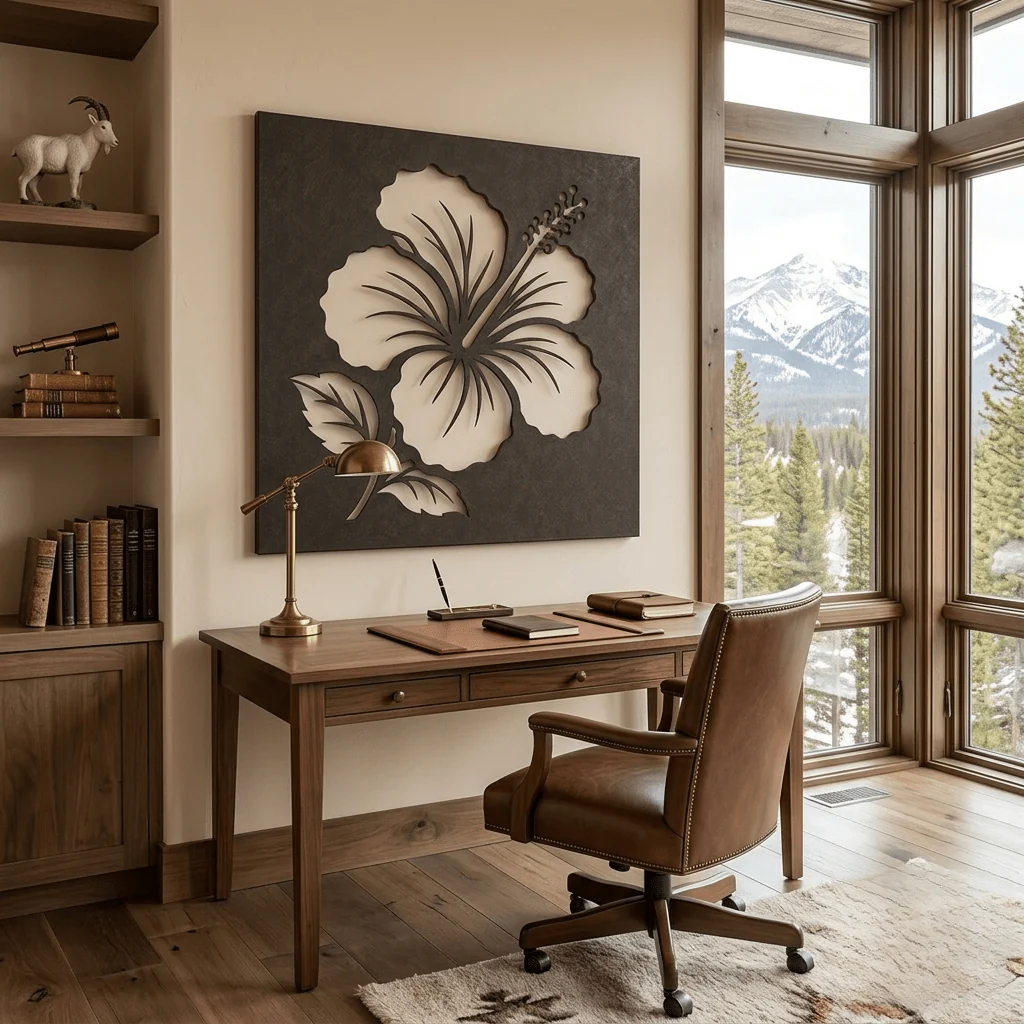 The Hibiscus - Metal Wall Art - Umber - Image 3