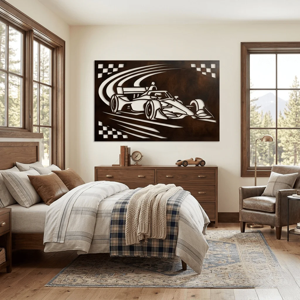 The Indy Line - Metal Wall Art - Umber