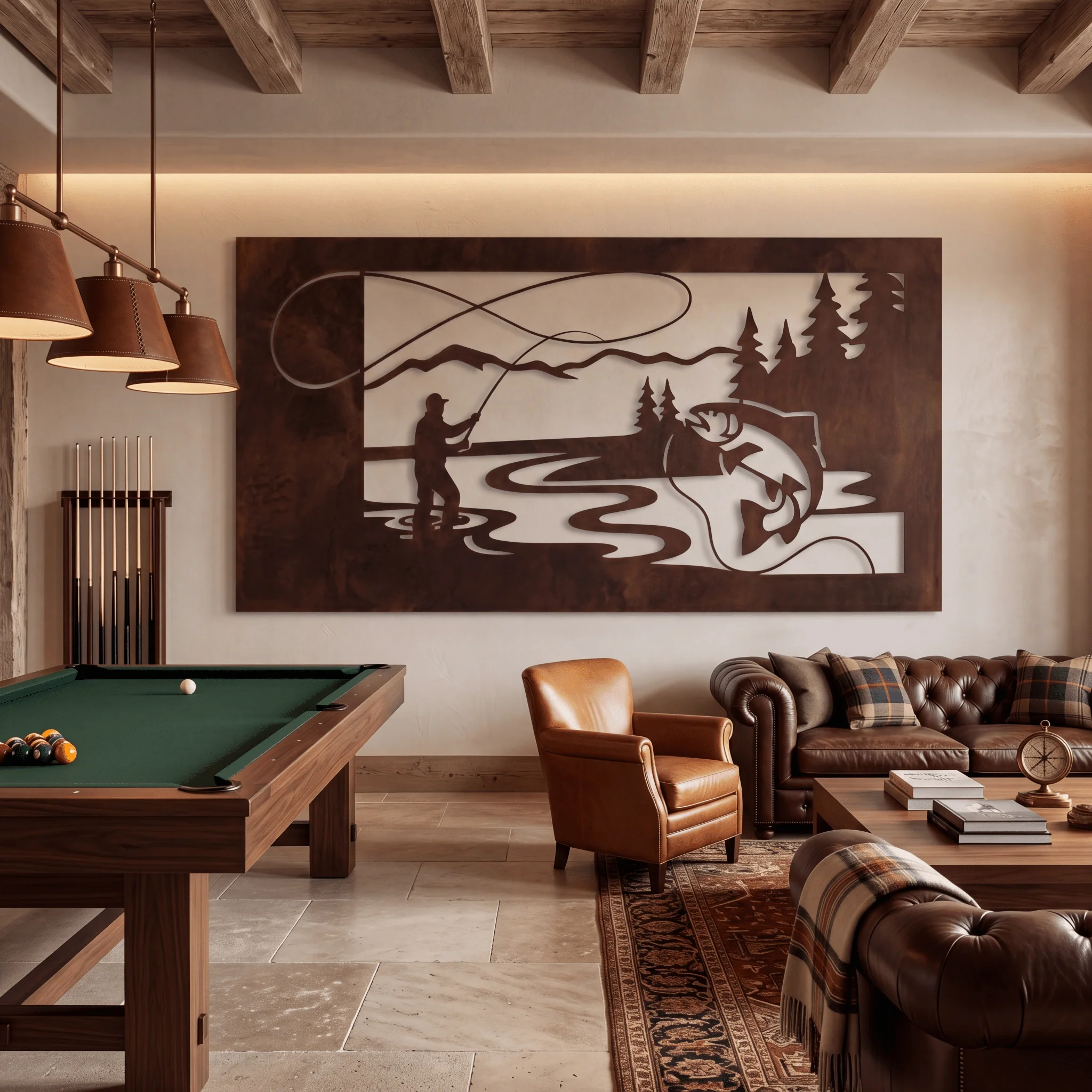 The Infinite Catch - Metal Wall Art - Umber - Image 3