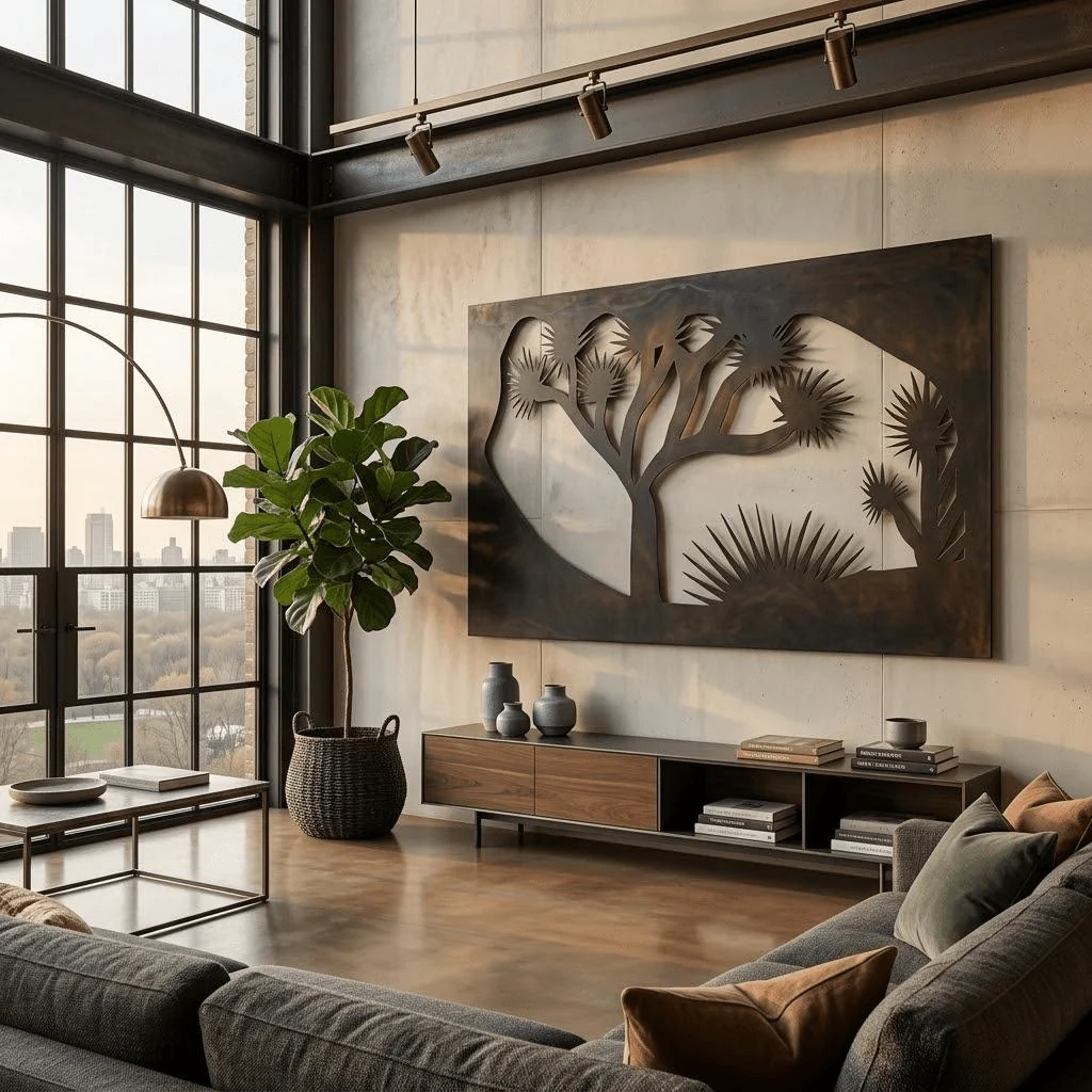 The Joshua Tree - Metal Wall Art - Umber