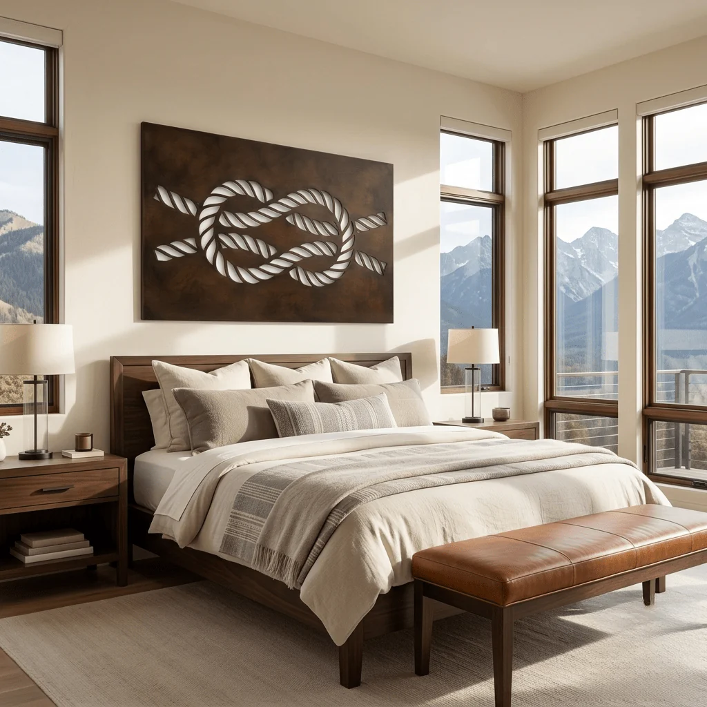 The Knot - Metal Wall Art - Umber